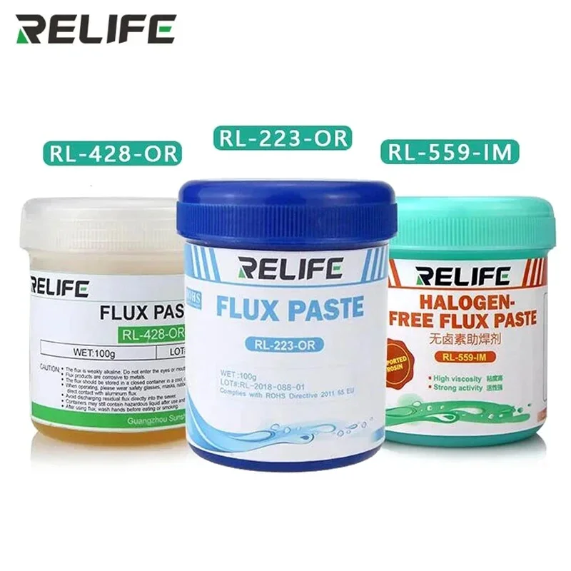 

RELIFE Halogen Free No-Clean Soldering Flux Paste, Flux For Soldering, Solder Paste For Electronics PCB/IC/BGA/SMD Repairing