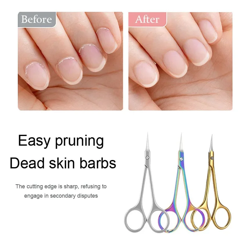 

Ножницы для кутикулы - ножницы для ногтей из нержавеющей стали для удаления омертвевшей кожи, профессиональный инструмент для ухода за ногтями