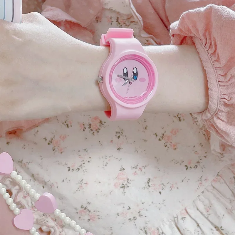 Anime Kirby Watch Cute Cartoon Imported Movement Waterproof Electronic Wristwatch Kawaii Wrist Watch Accessories Girl Gifts