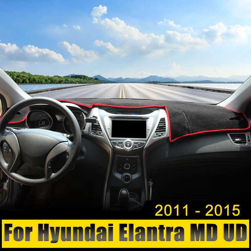 

For Hyundai Elantra MD UD 2011 2012 2013 2014 2015 Car Dashboard Cover Avoid Light Pad Sun Shade Anti-UV Carpets Non-Slip Mats