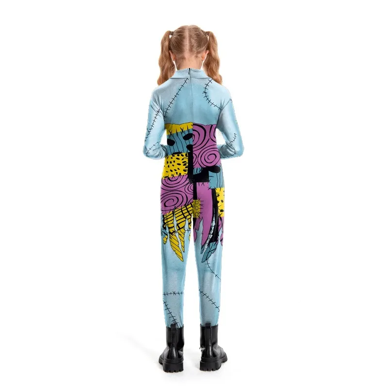 Halloween nachtmerrie Sally Girl bedrukt kostuum horror carnaval feest bodysuit fancy vermomming jumpsuit Zentai prestaties Catsuit