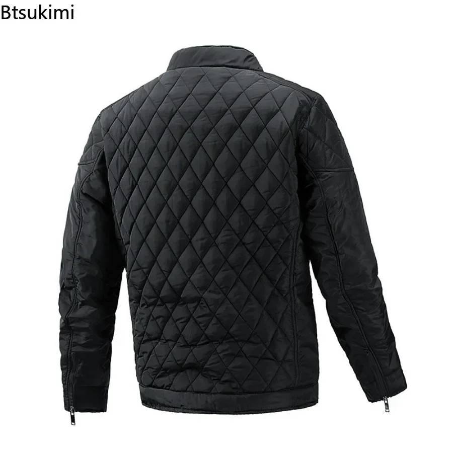 2025 Moda uomo Giacca calda Autunno Inverno Motore Giacca a vento Griglia Giacca sottile Cappotto da uomo Casual Outwear Giacche spesse Uomo Parka