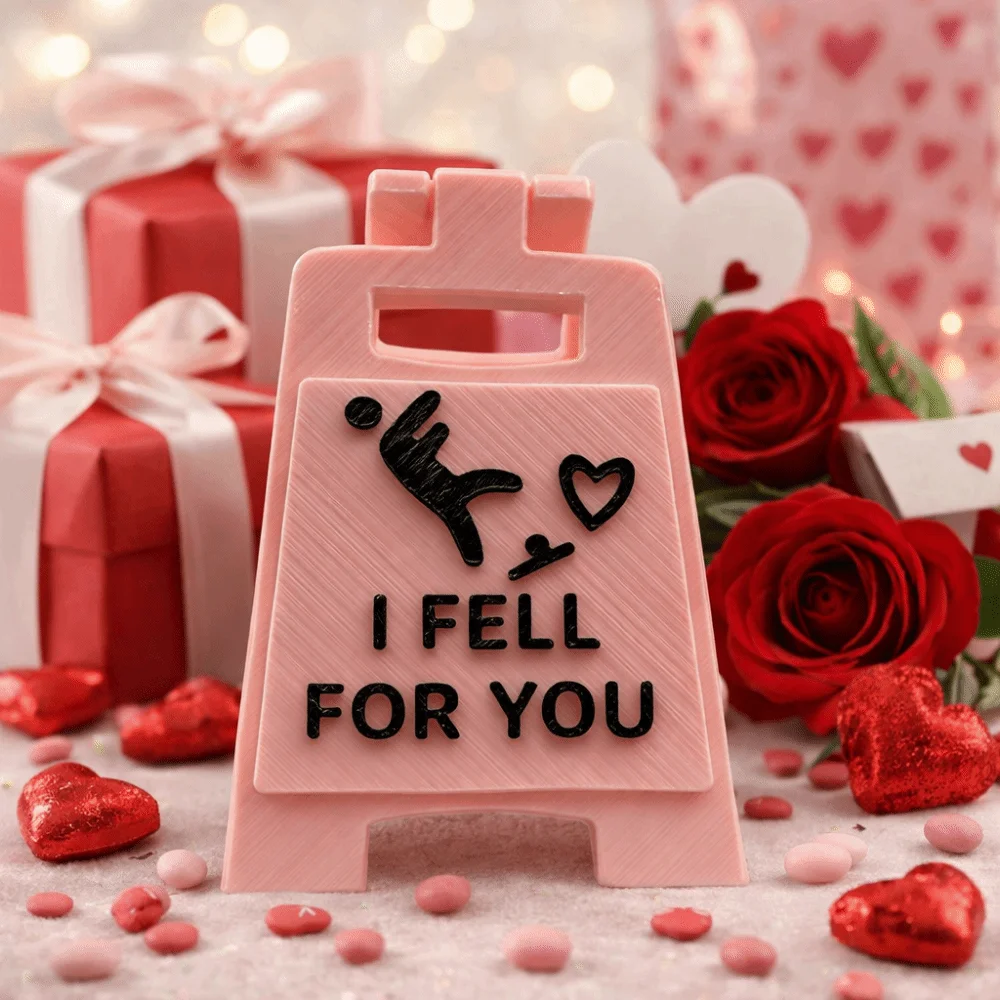 Mini Size Falling In Love Signboard Desktop Ornament Interesting Design Romantic Sign Love Token Plastic Love Token Couples Gift