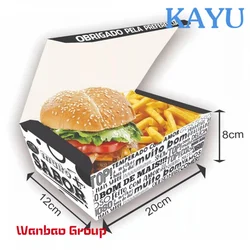 Custom  Custom Hamburger Burger Box Packaging Custom,French Fries Packaging Fired Chicken Box,Paper Fast Food Packaging Box