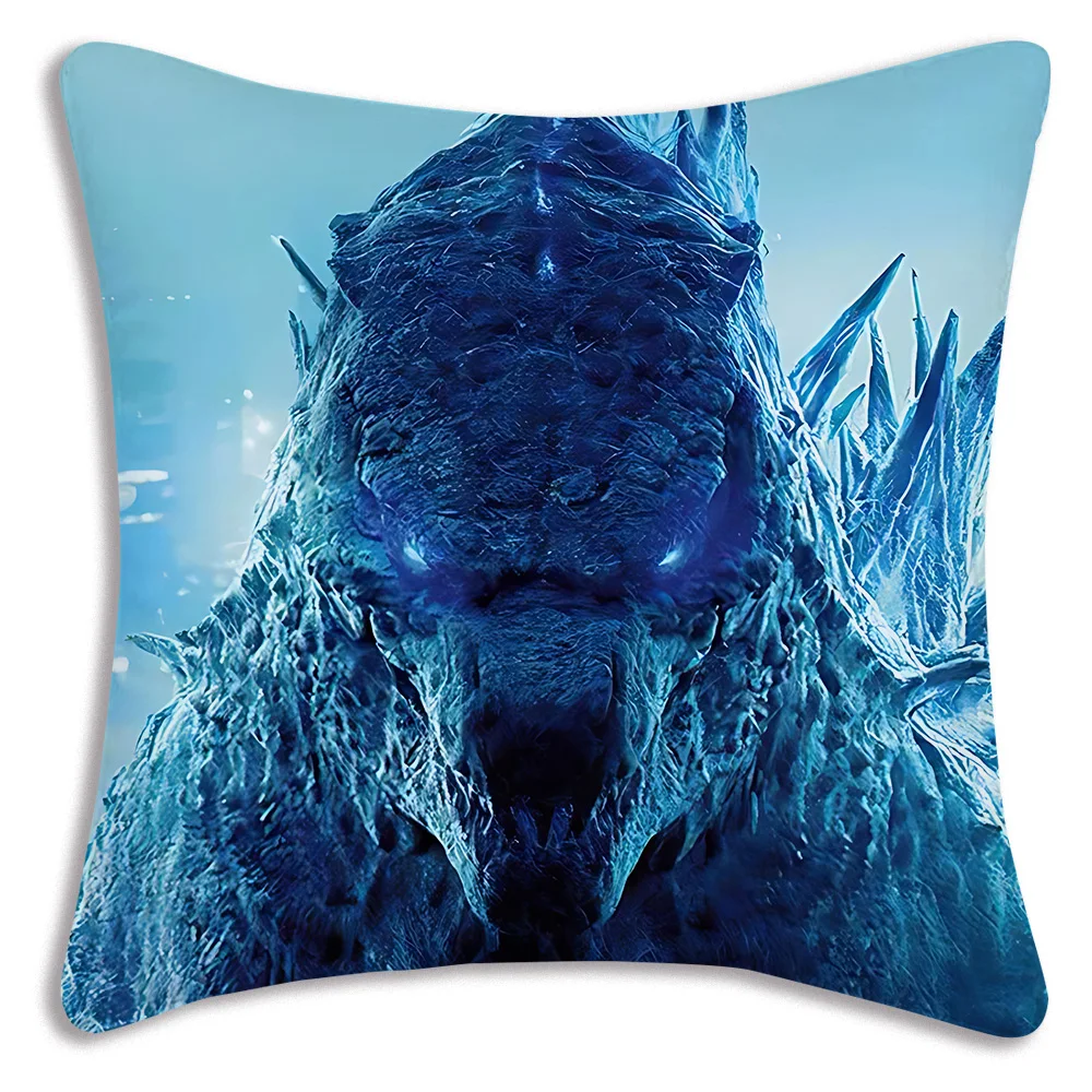 Hot Movies Pillow Covers G-GodzillaS Cartoon Sofa Decorative Home Double-sided Printing Short Plush Cute Cushion Cover