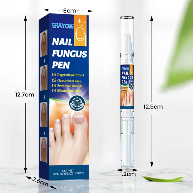 ERAYCEE  4pcs Nail Care Pen Toenail Repair Pen with Natural Ingredients 3ml Cuticle Oils Pen Portable for Restoring Healthy Stro