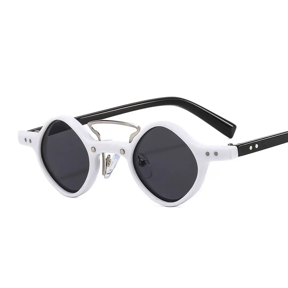 Colorful Small Round Square Anti-UV Sunglasses Retro Punk Round Eyewear Double Beam Vintage Retro Steam Punk Glasses Men