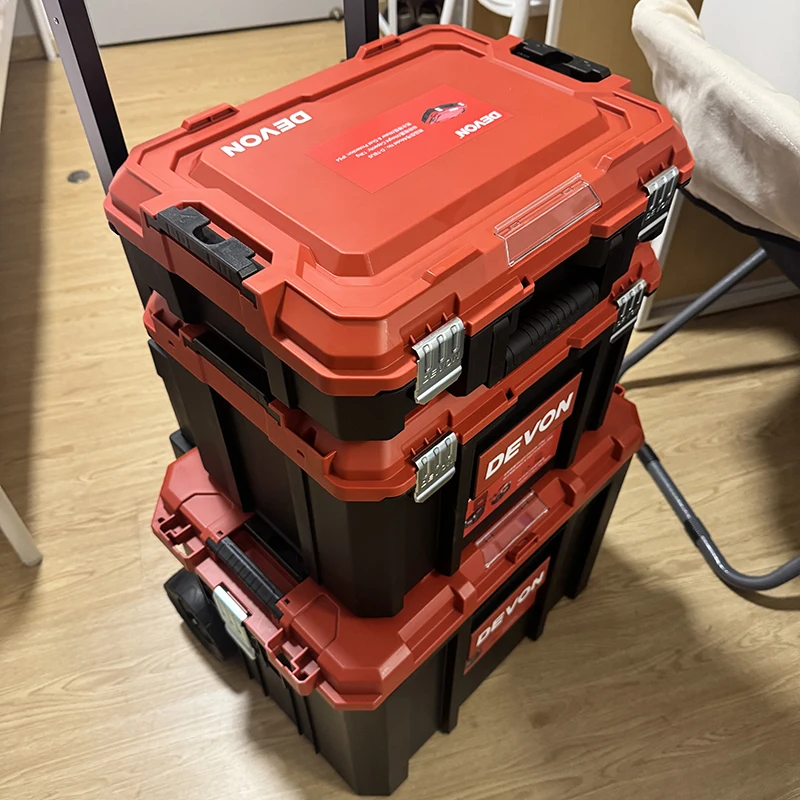 Pull Rod Toolbox Stacked Multi-purpose Storage Case Large Capacity Durable Combination Tools Organizer Practical Tool Case