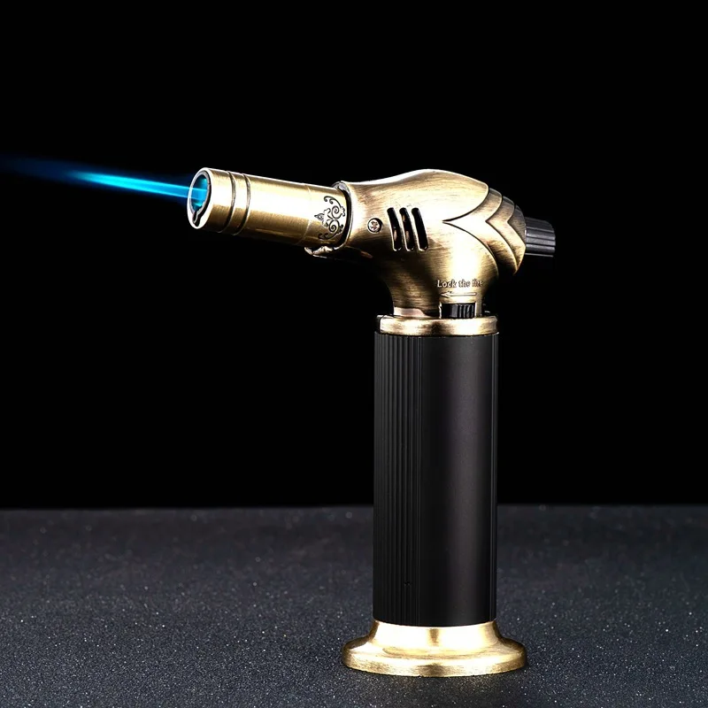 

Large firepower can be fixed fire straight to blue flame spray gun metal windproof welding gun lighter