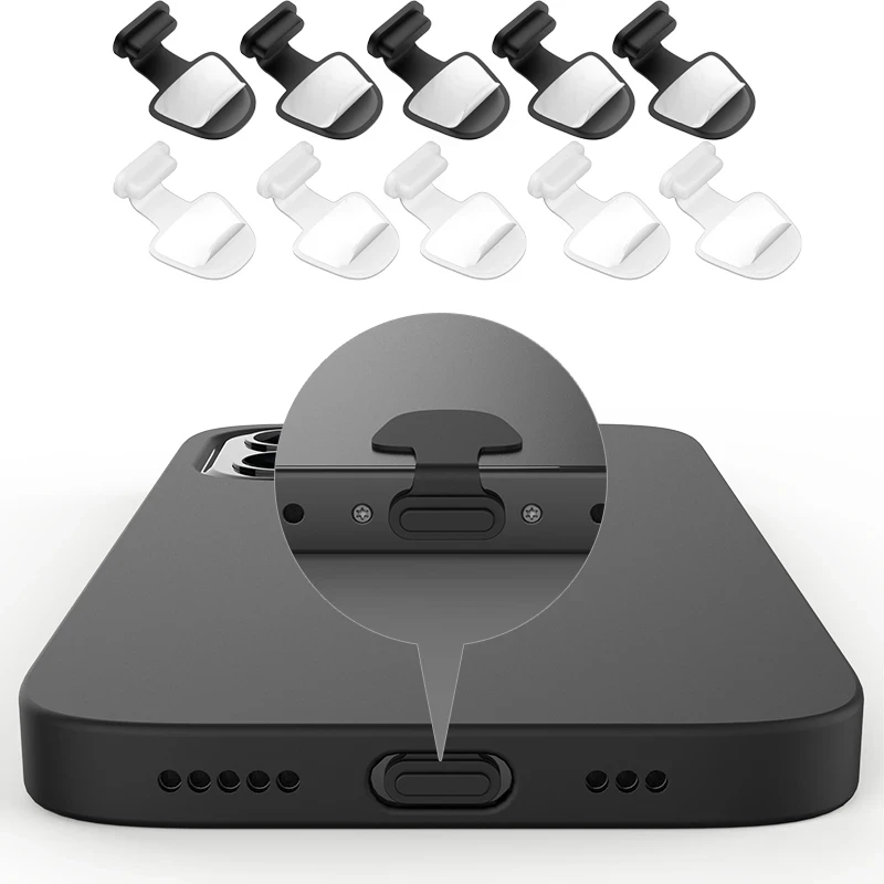 Puerto de carga antipolvo para iPhone Samsung 20, Protector de puerto USB tipo C, tapones antipolvo de silicona, tapa antipérdida, 1/6 Uds.