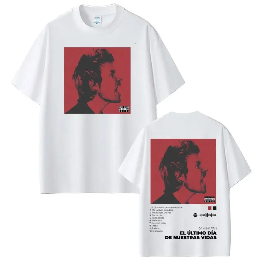 Dani Martín Concierto Años Album T-Shirt, Unisex Retro Hip Hop Pure Cotton Loose Short Sleeve Streetwear T-shirt