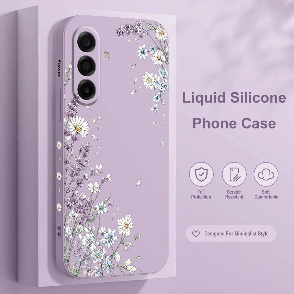 Lavender Daisy Phone Case For Samsung Galaxy A57 A37 A27 A17 A56 A36 A26 A16 A06 A55 A35 A25 A15 A05 A54 A34 A24 A14 Cover