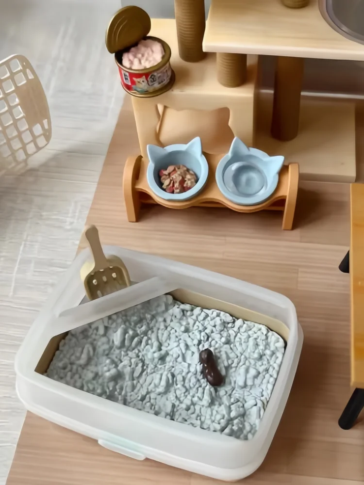 Re-ment Capsule Eat Play Cat My Daily Life with Cats Cat Cage Sleeping Sofa Computer Desk Cat Tree Miniature Desktop Blind Box