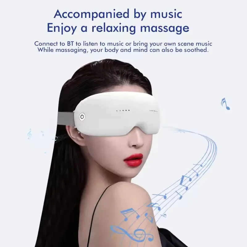 

Smart Eye Massager with Heat Vibration Airbag Vibrator Bluetooth Eyes Care Instrument Hot Compress Eye Massager Mask