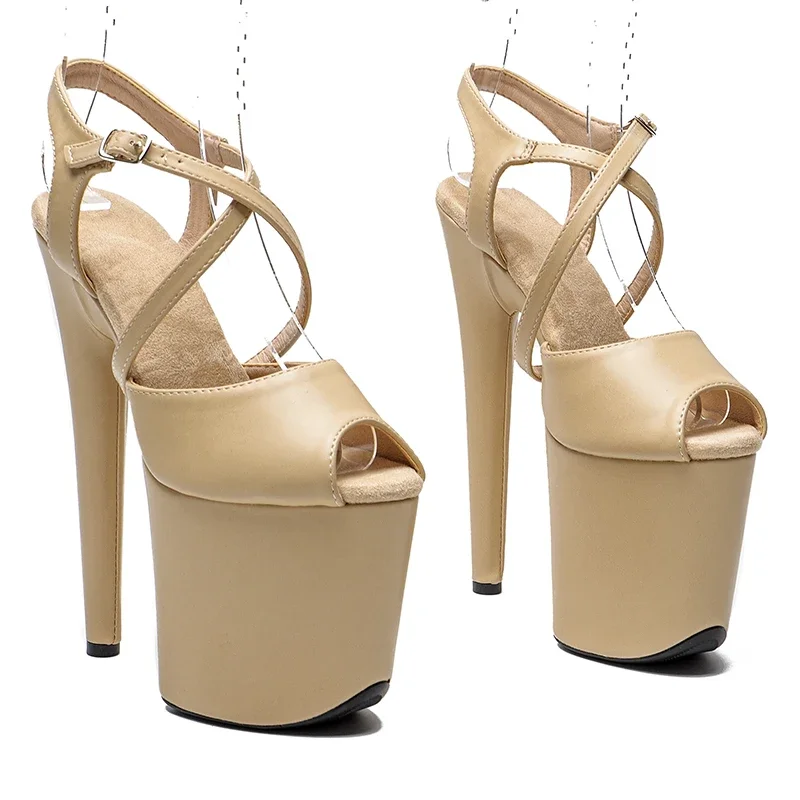 Leecabe 8Inch/20cm Matte PU Upper  Platform Sandals  party High Heels Shoes Pole Dancing Shoes