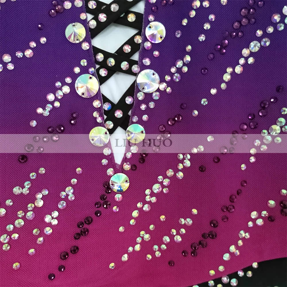 LIUHUO Danza sul Ghiaccio Pattinaggio di Figura Vestito Donna Ragazza Adulta Adolescente Personalizza Costume Concorso di Prestazioni Danza Body Multicolor