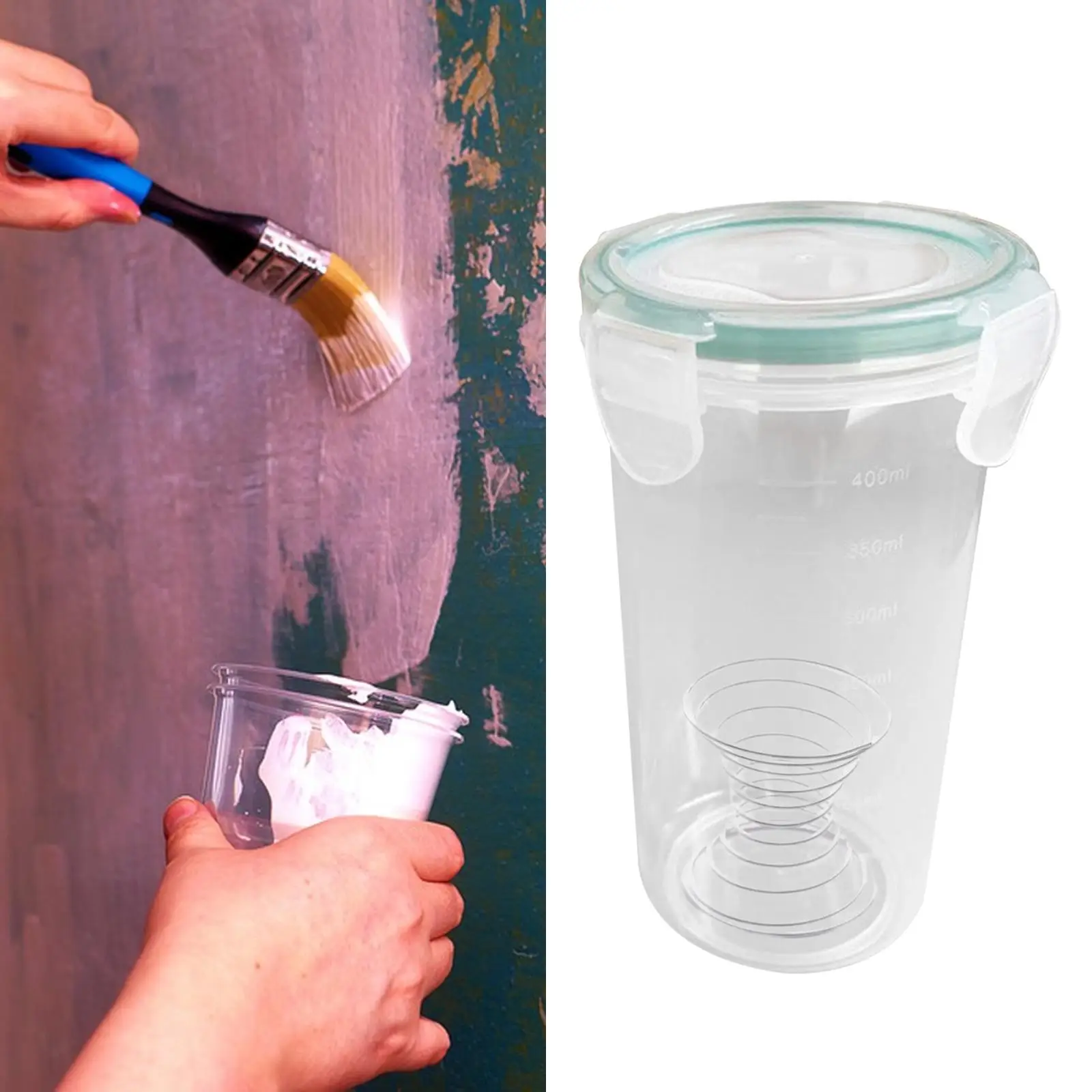 

Paint Container Portable Ligtweight Paint Applicator Bottle Easy Install Airtight Paint Container for Repainting Leftover Paint