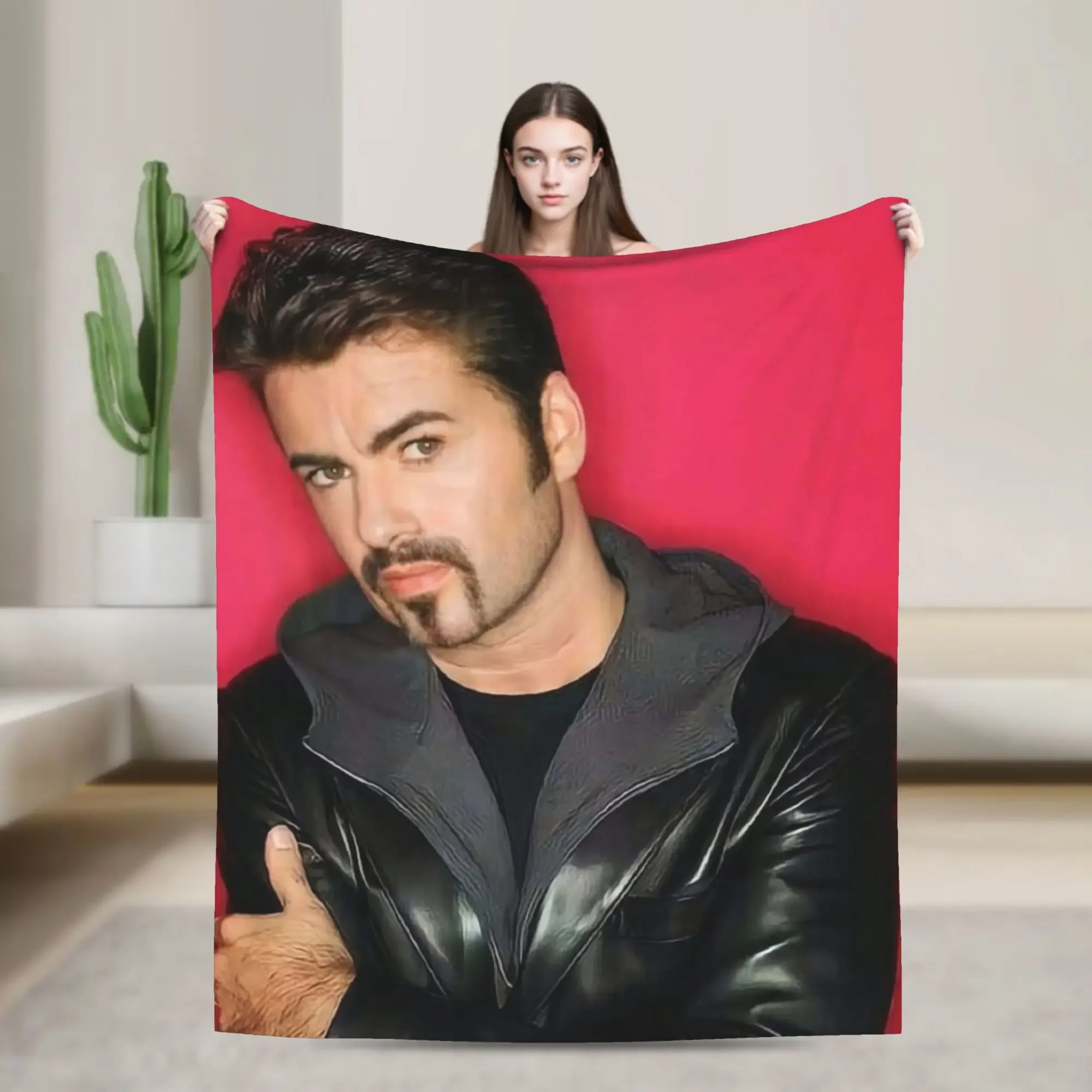 

Мягкое теплое одеяло George Michael для детей, плюшевый плед для дивана, фланелевое покрывало для кровати, графическое покрывало для дивана