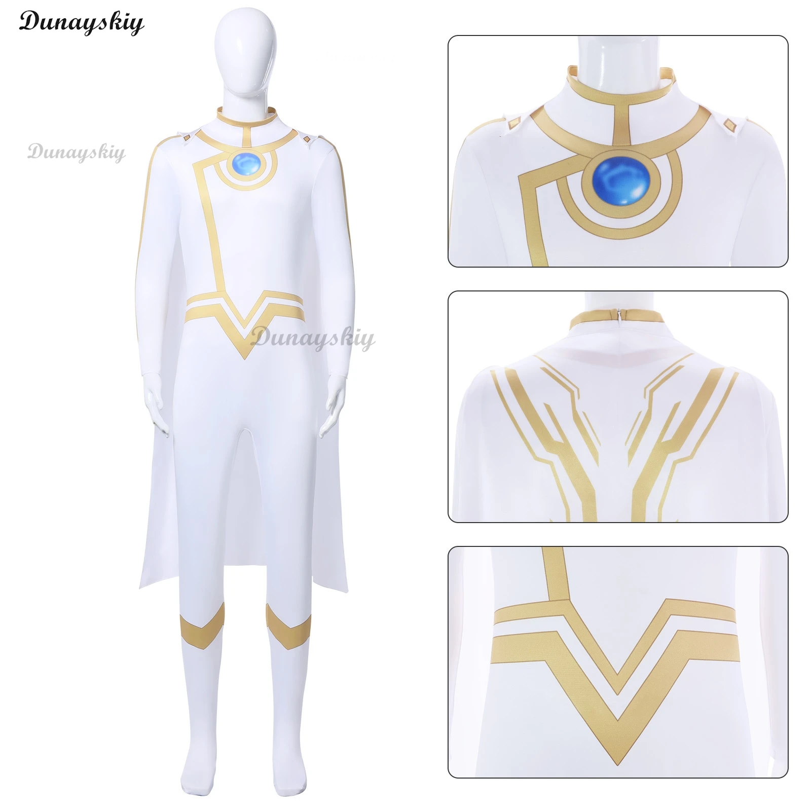 أنيمي ليكون بطل X لطيفة تأثيري حلي شعر مستعار بذلة عباءة لين لينغ موحدة حفلة الهالوين للنساء الرجال كرنفال الدعائم