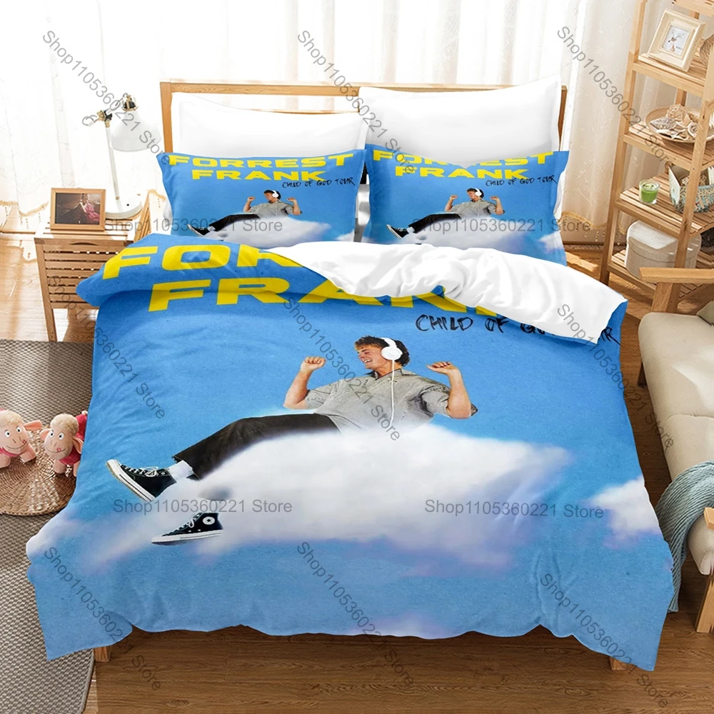 Forrest Frank Child of God Warm Sunrise Lo-Fi Coastal Portrait HD Print Bedding Set Duvet Cover + 2 Pillowcases Chill Room Decor