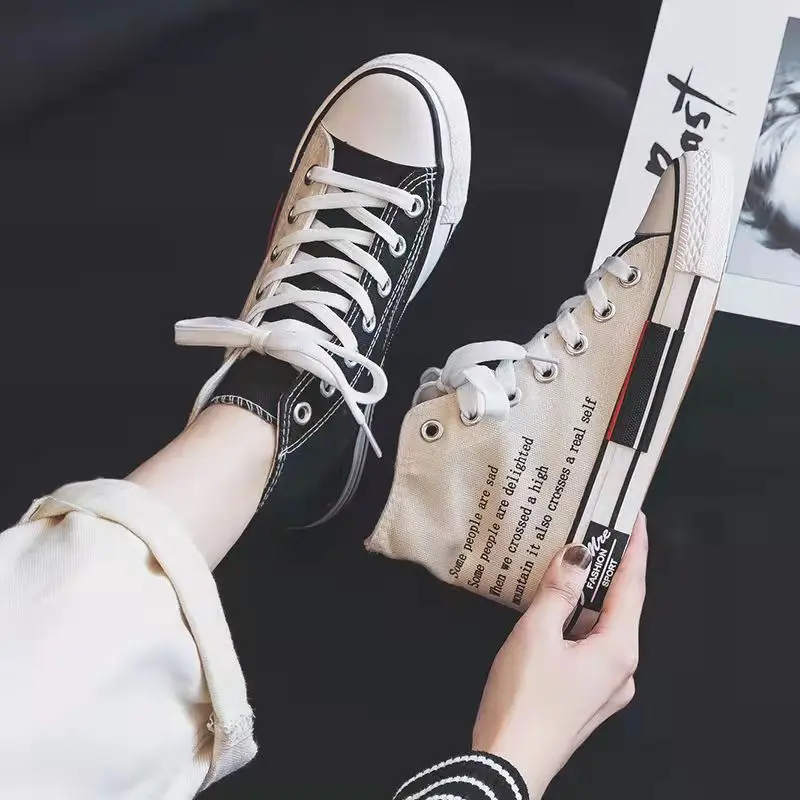 

New Trendy Canvas Shoes for Men Couples High-Top Sneakers Fashion Casual Sports Shoes