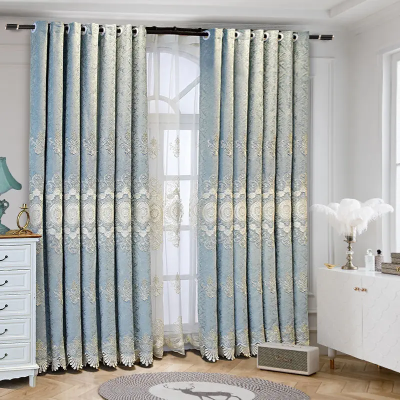 European Chenille Curtains 2024 New Style Bedroom Embroidery Curtains for Living Dining Room Bedroom