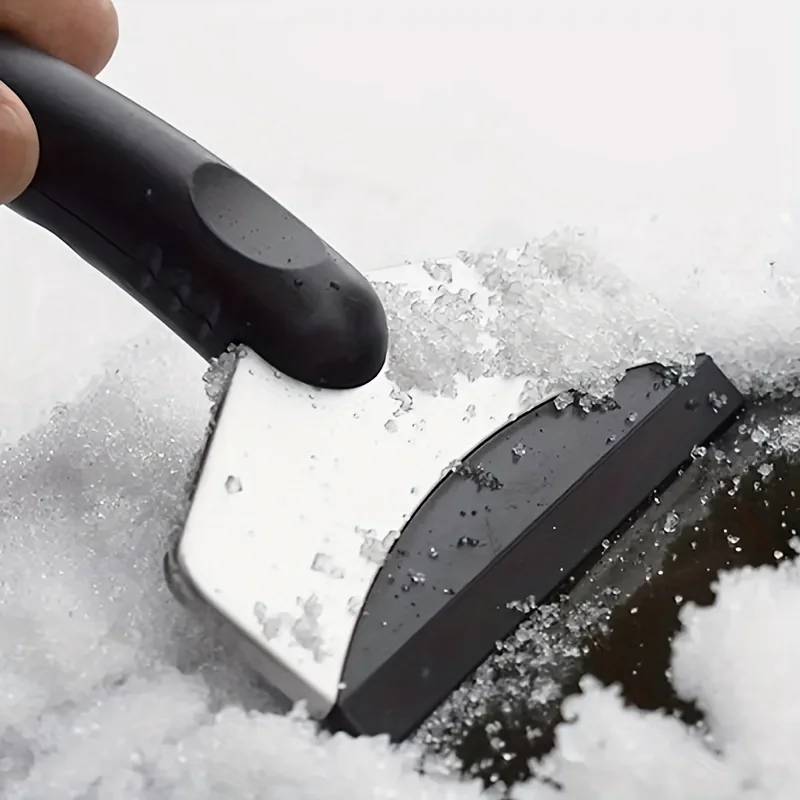 1 x Schneeschaufel aus Edelstahl für Autos, Winter-Eiskratzwerkzeug, das die Glas-Schneebürste nicht beschädigt