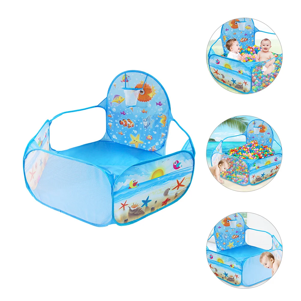 Tenda da gioco pieghevole per bambini con canestri da basket per uso interno ed esterno Grande pozzo esagonale per bambini Divertimento sicuro