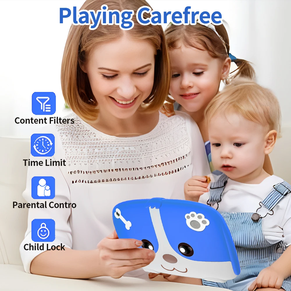 2024 New Cartoon Kids Tablets 7 Inch Quad Core 4GB RAM 64GB ROM For Study Education Tablet PC Children\'s Birthday Gifts 4000mAh