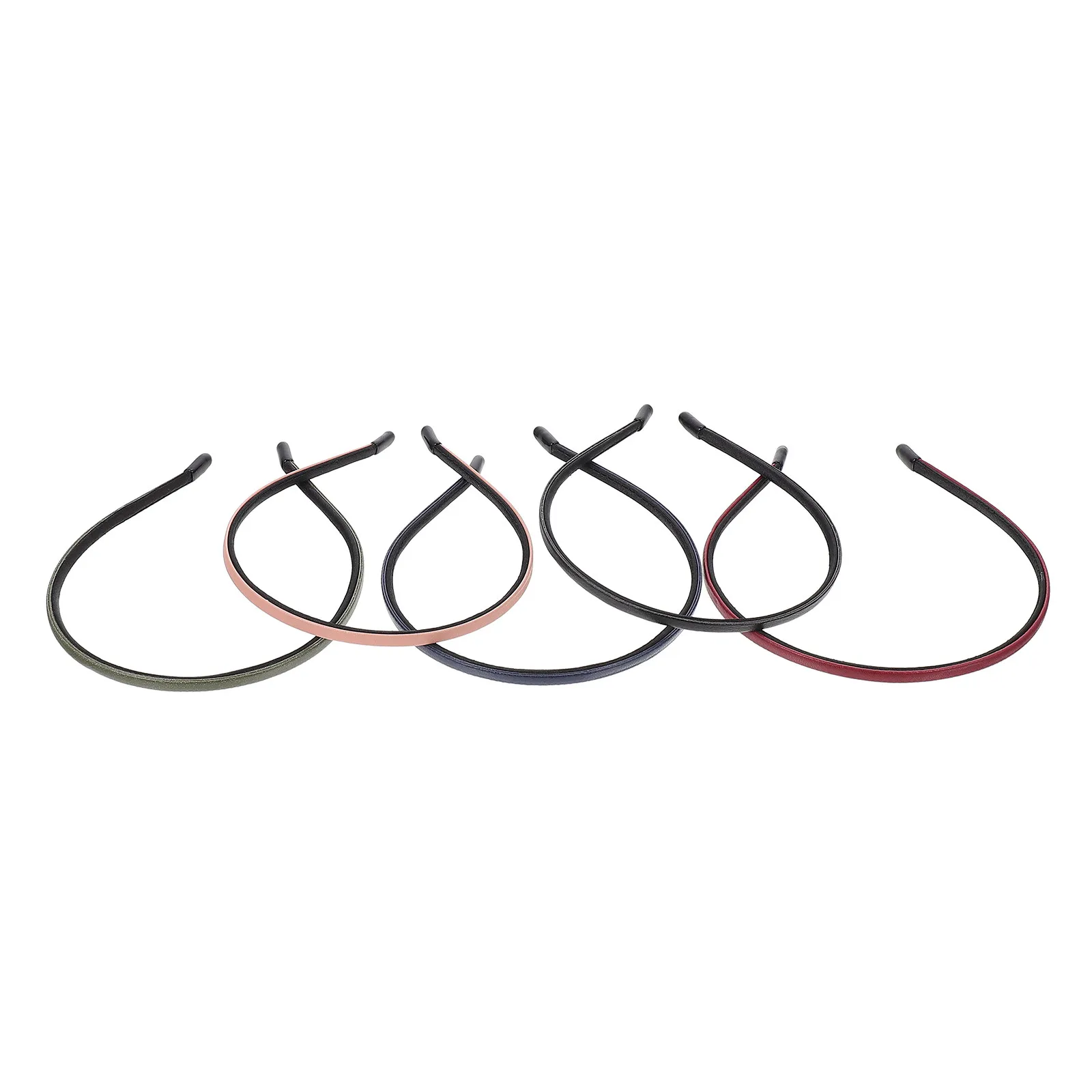 

5Pcs Headband Covered Thin Solid Color Hair Hoops Simple Hair Accessories for Women Girls Family Concert Use