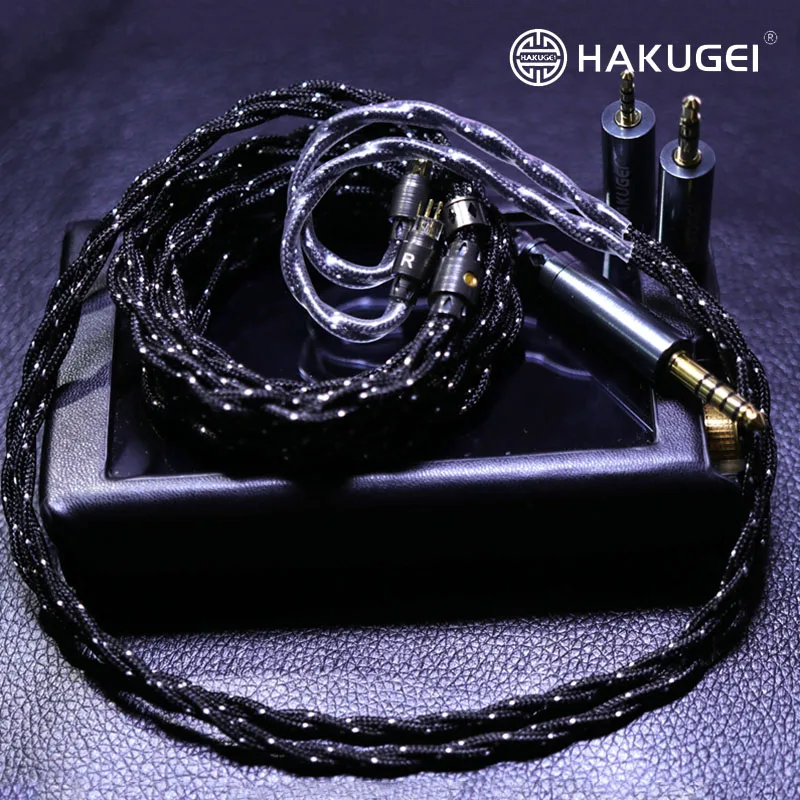 Plugue modular estrela HAKUGEI.Interligent 5 a 1 cabo de fone de ouvido hifi congelado litz 7NOCC. 0,78 mmcx
