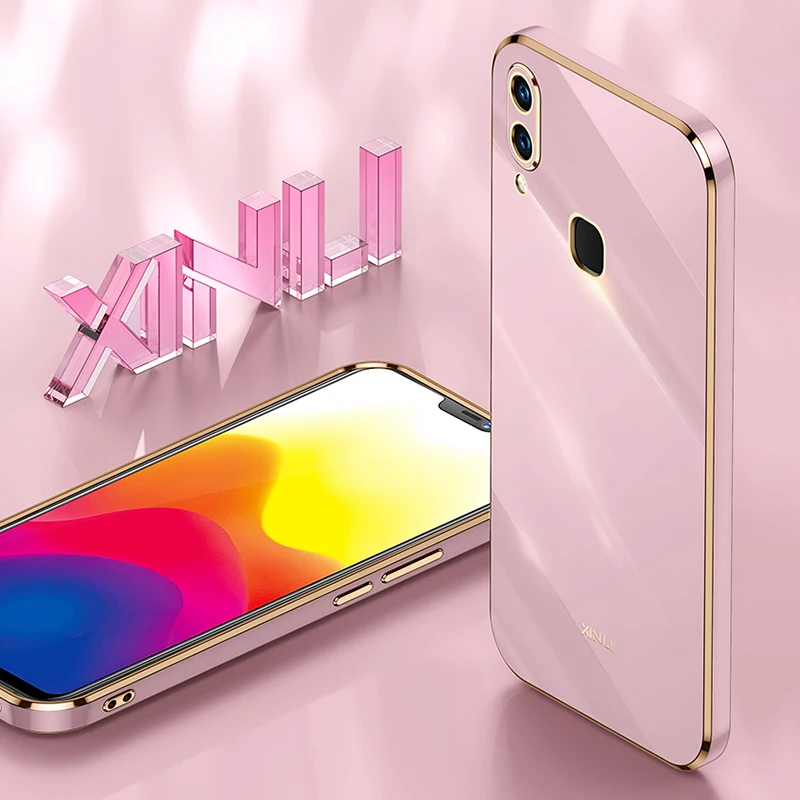 Square Plating TPU Phone Case for Redmi Note 7 Pro 7S Note7 7Pro Funda Soft Lightweight Basic Silicone Luxury Bumper Cover Shell