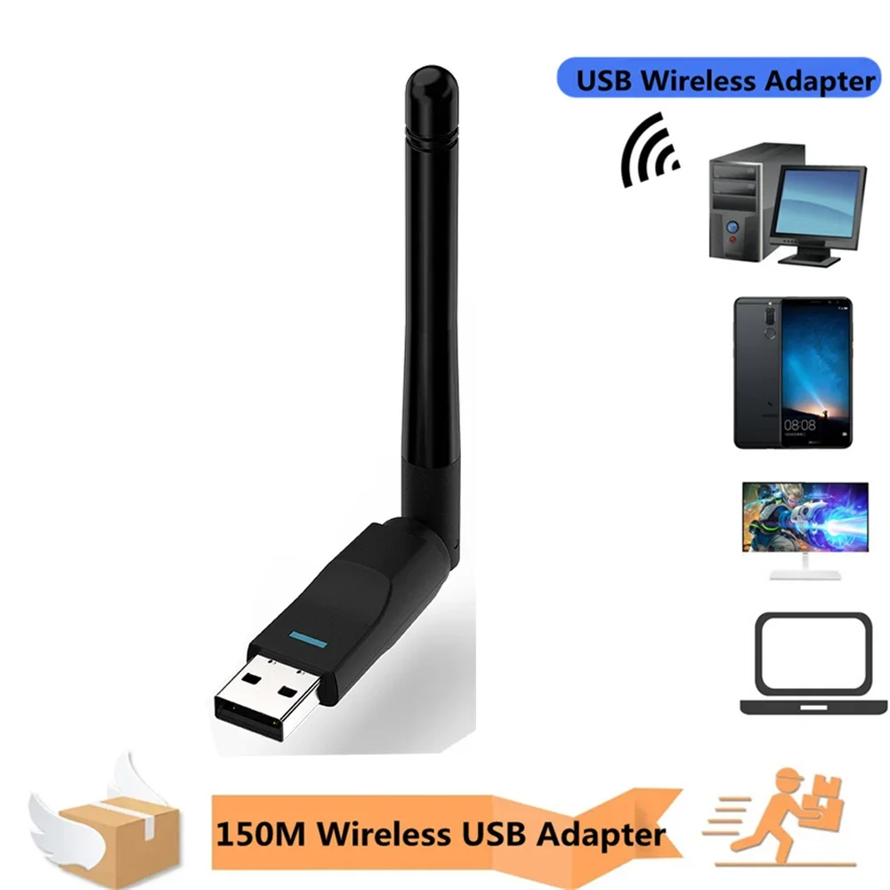 150Mbps MT7601 Mini USB WiFi Adapter 2.4GHz Wireless Network Card 802.11 b /g/n WiFi Receiver LAN Dongle For Set Top Box RTL8188