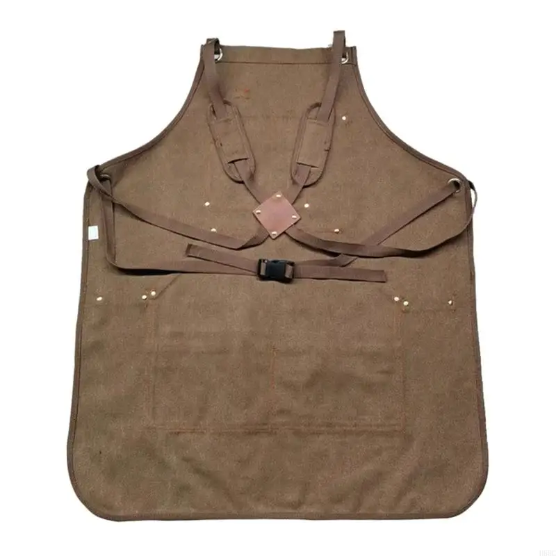  Tool Apron Adjustable Crosses Back Apron for Men Women with Hand Tool Pockets