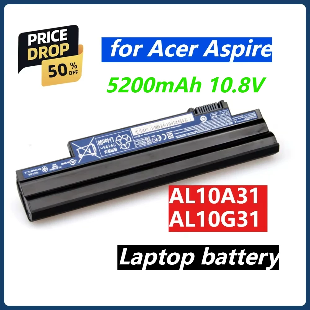 

For Acer Aspire Laptop Battery One Ao722 D257 D260 D255 D257E Happy AL10B31 AL10A31 AL10G31 Netbook Chromebook