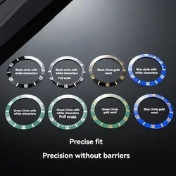 MDV-106 Scale Circle for Casio MDV106 MDV-107 Swordfish Series DIY Watch Ceramic Circle 12 o'clock Luminous Bead Bezel Ring