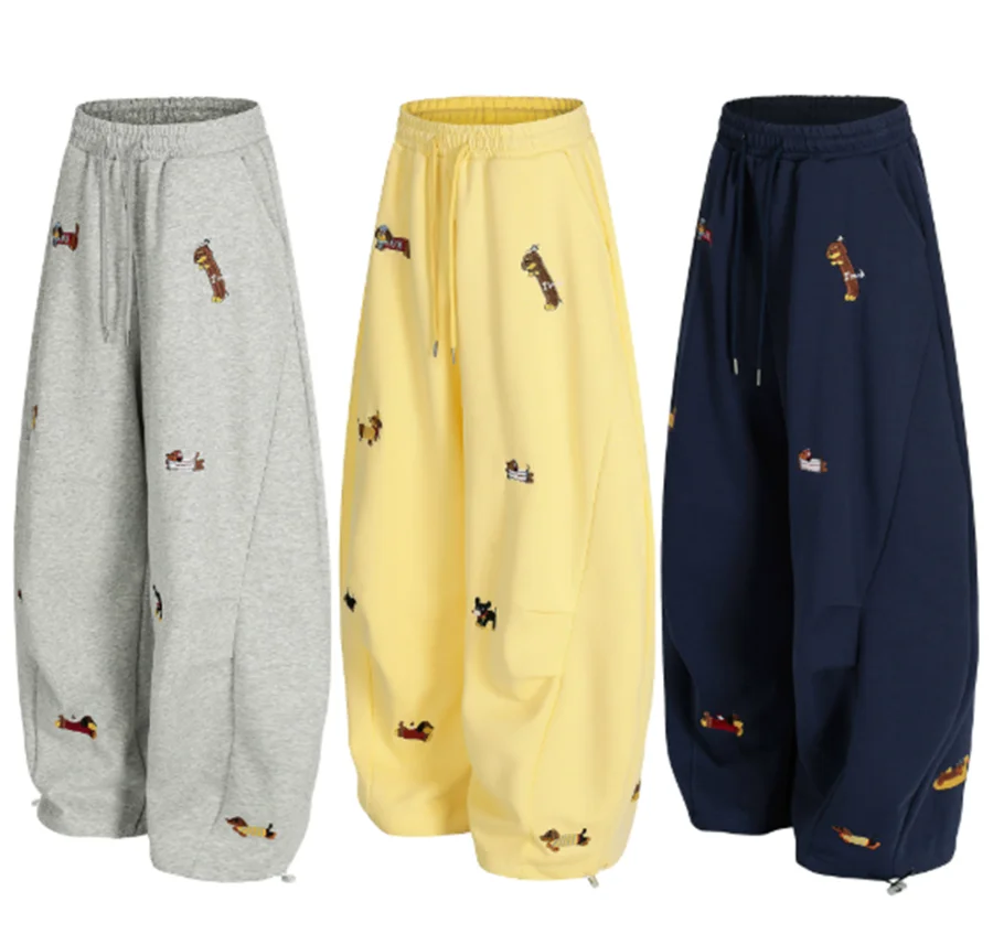 Vêtements urbains créatifs pour femmes, pantalons à jambes droites incurvées, pantalons décontractés décoratifs imprimés, nouvelle collection