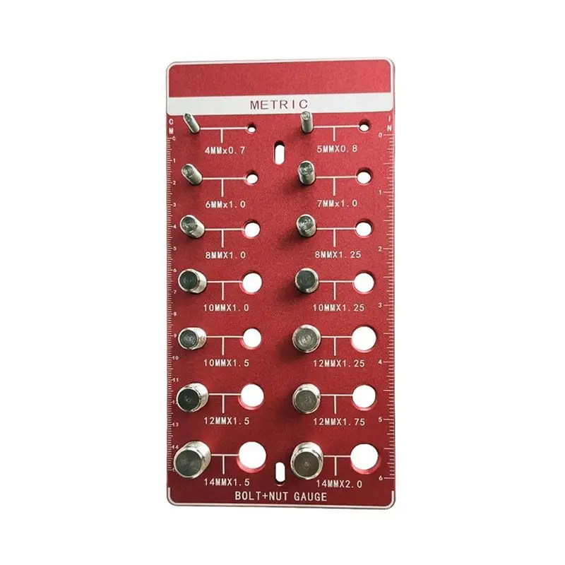 DT19-1Pcs Thread Checkers,Nut And Bolt Thread Checkers,Bolt Size And Thread Gauge,Bolt And Nut Identifier Gauge,Bolt Gauge