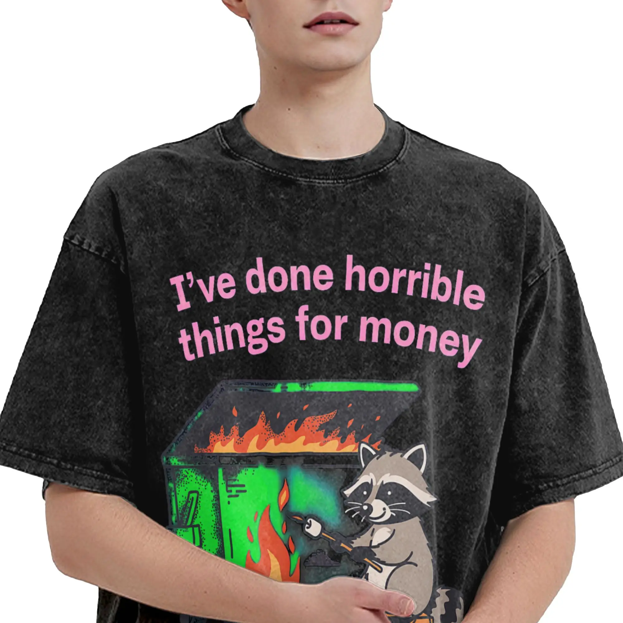 I've Done Horrible Things for Money Merch Washed T Shirt for Men Women Streetwear Hip Hop T-Shirt Summer  Tees Short Sleeve