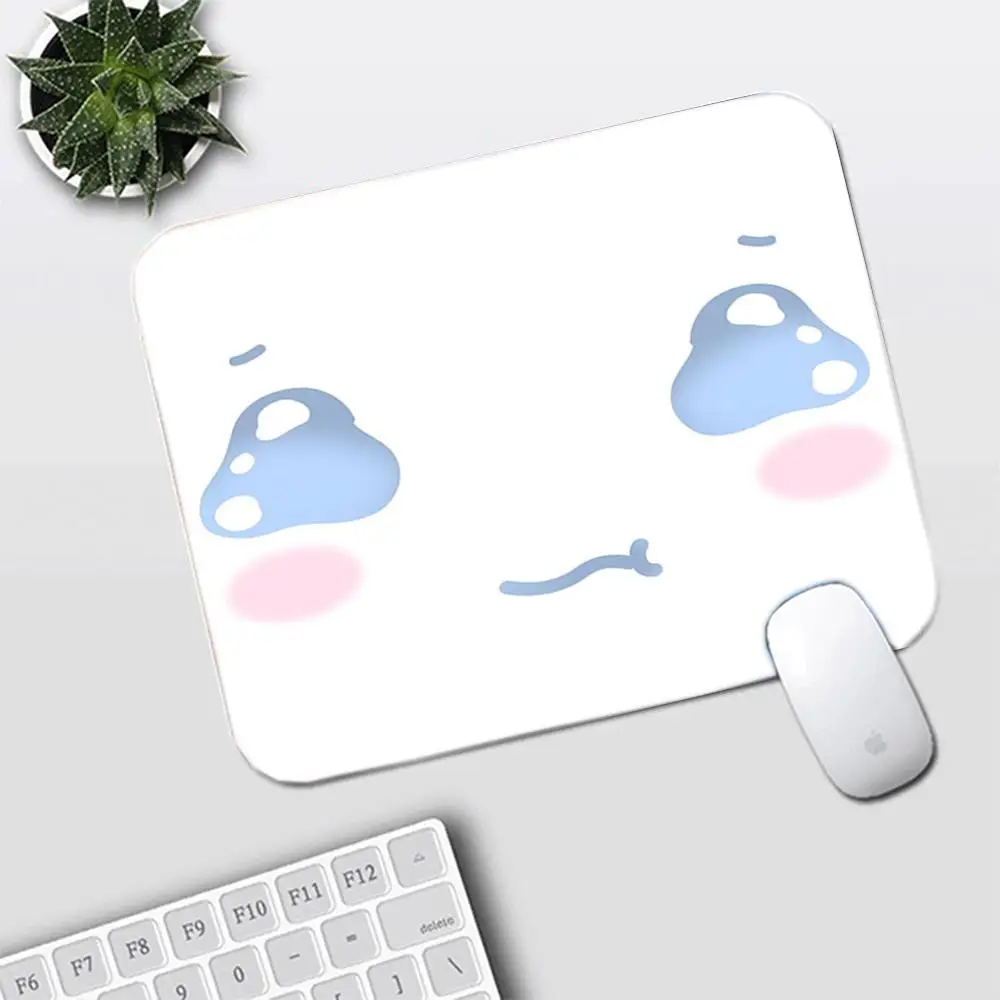 Mousepad Minimal Cute Blushing Face Simple Cartoon Playmat Large Size For Office Desktop Bedroom Learning Table Mat