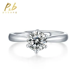 PuBang Fine Jewelry 925 Sterling Silver 3MM GRA Moissanite Diamond Wedding Engagement Rings for Women Anniversary Gift Wholesale