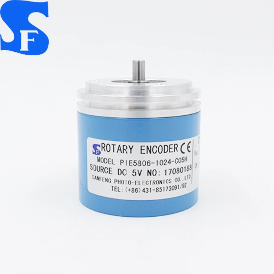 58mm 6mm Rotary Encoder with 12 Pin Connector Solid Shaft Type
