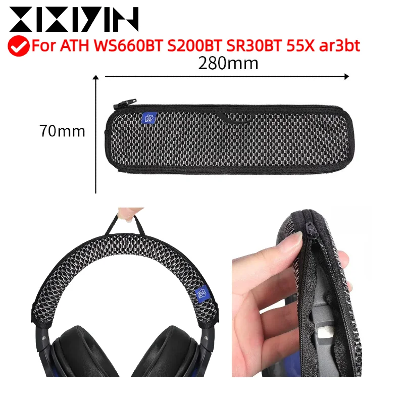 

XIXIYIN Zipper head beam grid protective cover/hook head beam cover For ATH WS660BT S200BT SR30BT 55X ar3bt Headphone