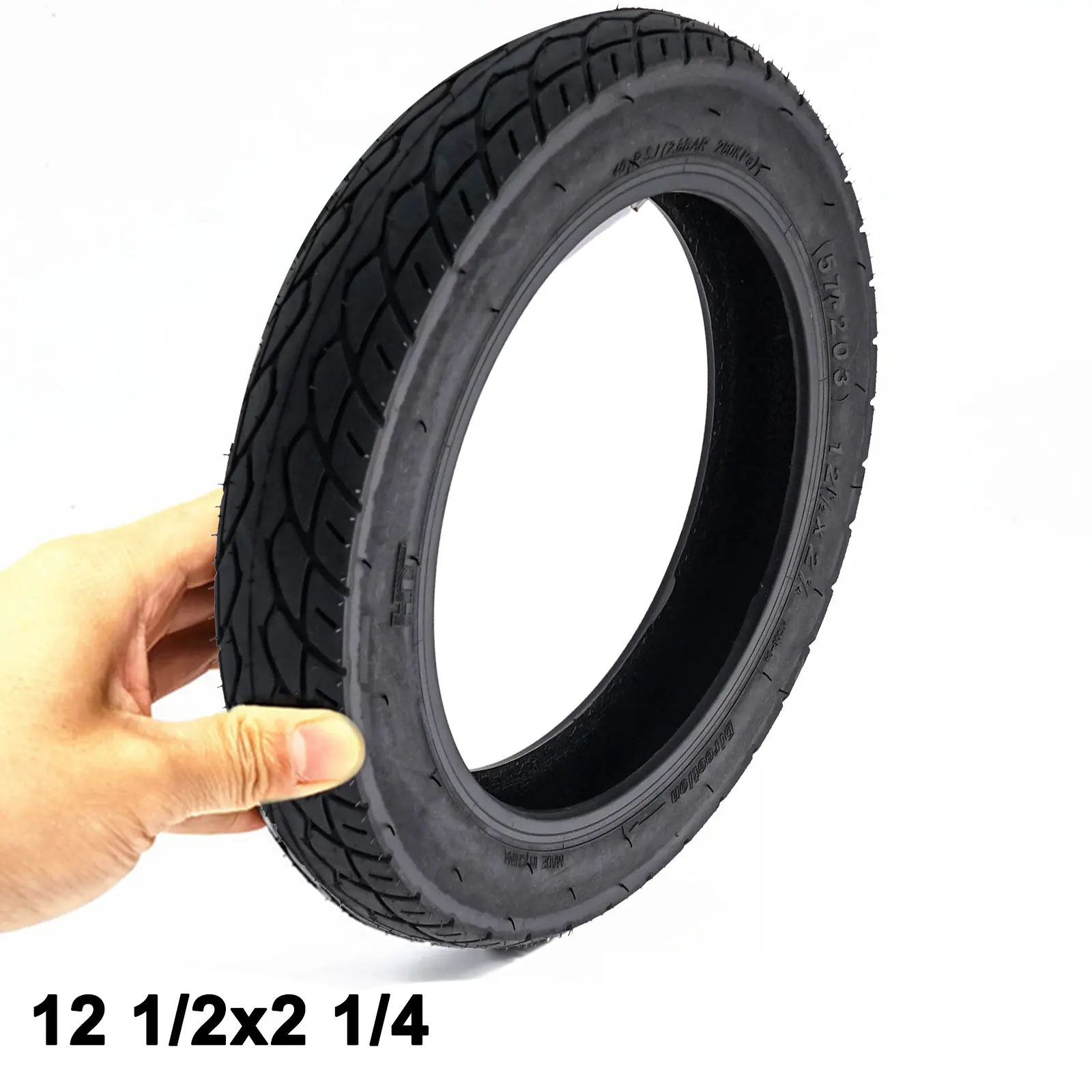 12 Inch Tubeless Tyre 12 2x2 4(62203) Compatible with For EBike Scooter 12 5x2 125 Tire Replacement for Private Property