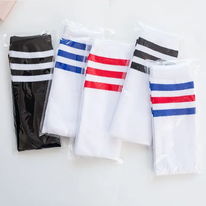 Kids Knee High Socks Girls Boys Football Stripes Cotton Sports School White Black Socks Skate Children Baby Long Tube Leg Warm