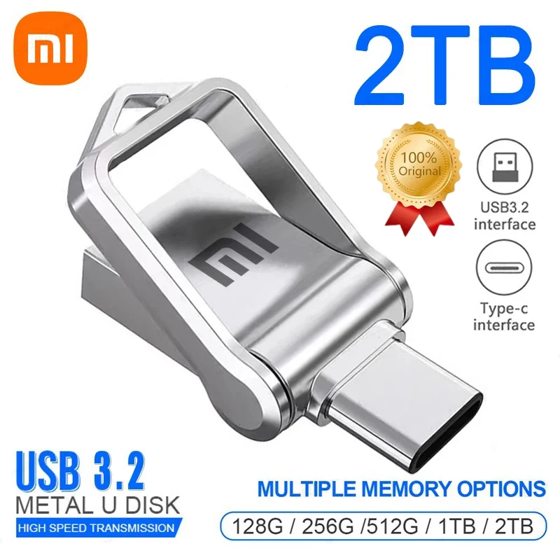 Xiaomi USB 3.2 2 TB Flash-Laufwerk High Speed USB 1 TB 512 GB Typ-C-Schnittstelle Dual-Use-Flash-Speicher Stick für Mobiltelefon Computer