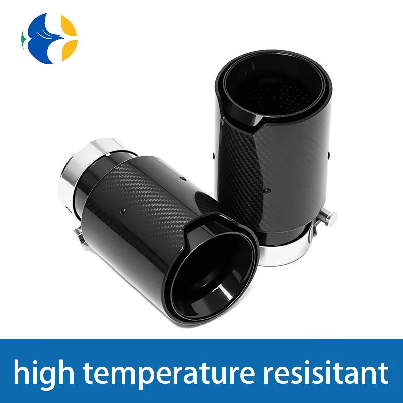 1pcs M Logo Exhaust Tip car accessories Carbon Fiber nozzles pipe for M LOGO Modify stainless Muffler Tail Tips Upgrade