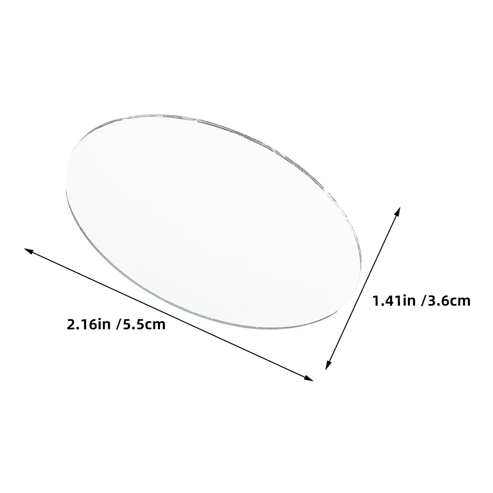 30Pcs Oval Mirror Pieces Small Glass Craft Mirrors for DIY Makeup Resin Art Compact Portable Mirrors Oval Mirror Small