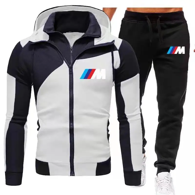 2025BMW Clothes Korean Style Fashion Men's Clothing Thickened Most New Autumn/Winter Men's High-End Sportswear Two-Piece Thick