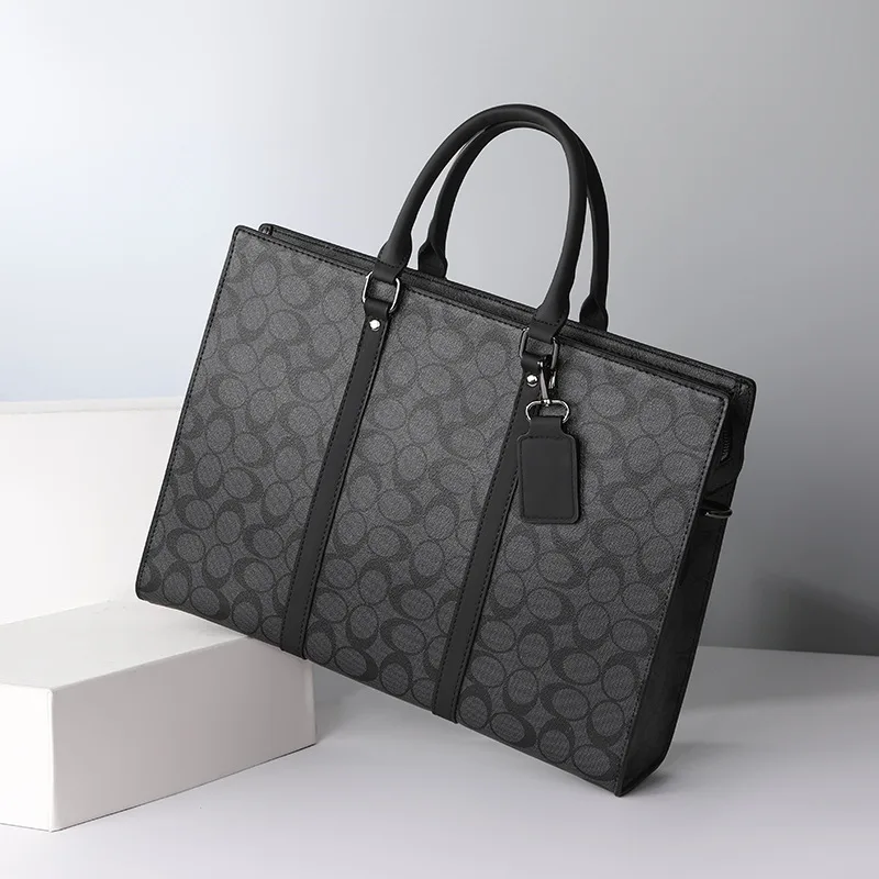 Valigette da uomo Borsa in PVC Esecutives Designer Business OL Portafoglio per laptop da 15,6 pollici Borsa a tracolla per ufficio Messenger A4